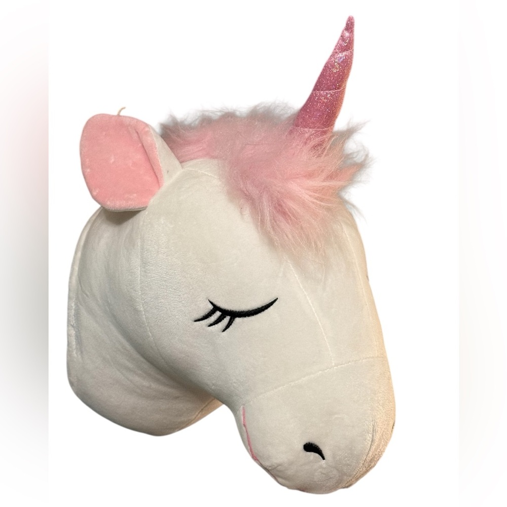 Piper Pink and White Unicorn Plush‎ Head Wall Decor Girls Room